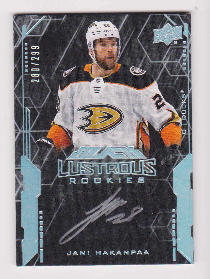 (image for) 2020-21 UD Black Lustrous Rookie Signatures #LSJH Jani Hakanpaa